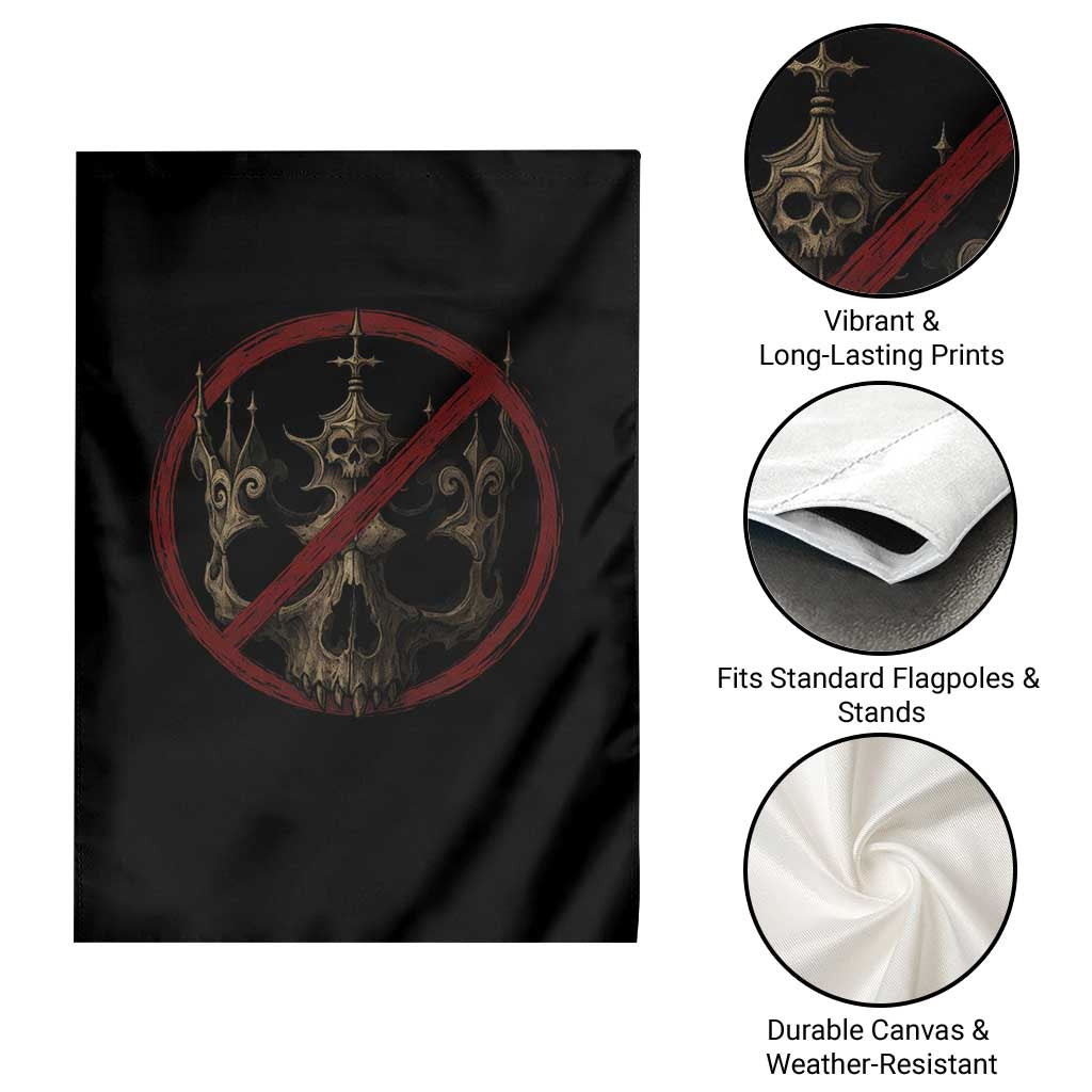 No Kings in America Garden Flag Skull Crown Nope Kings TS10 Print Your Wear