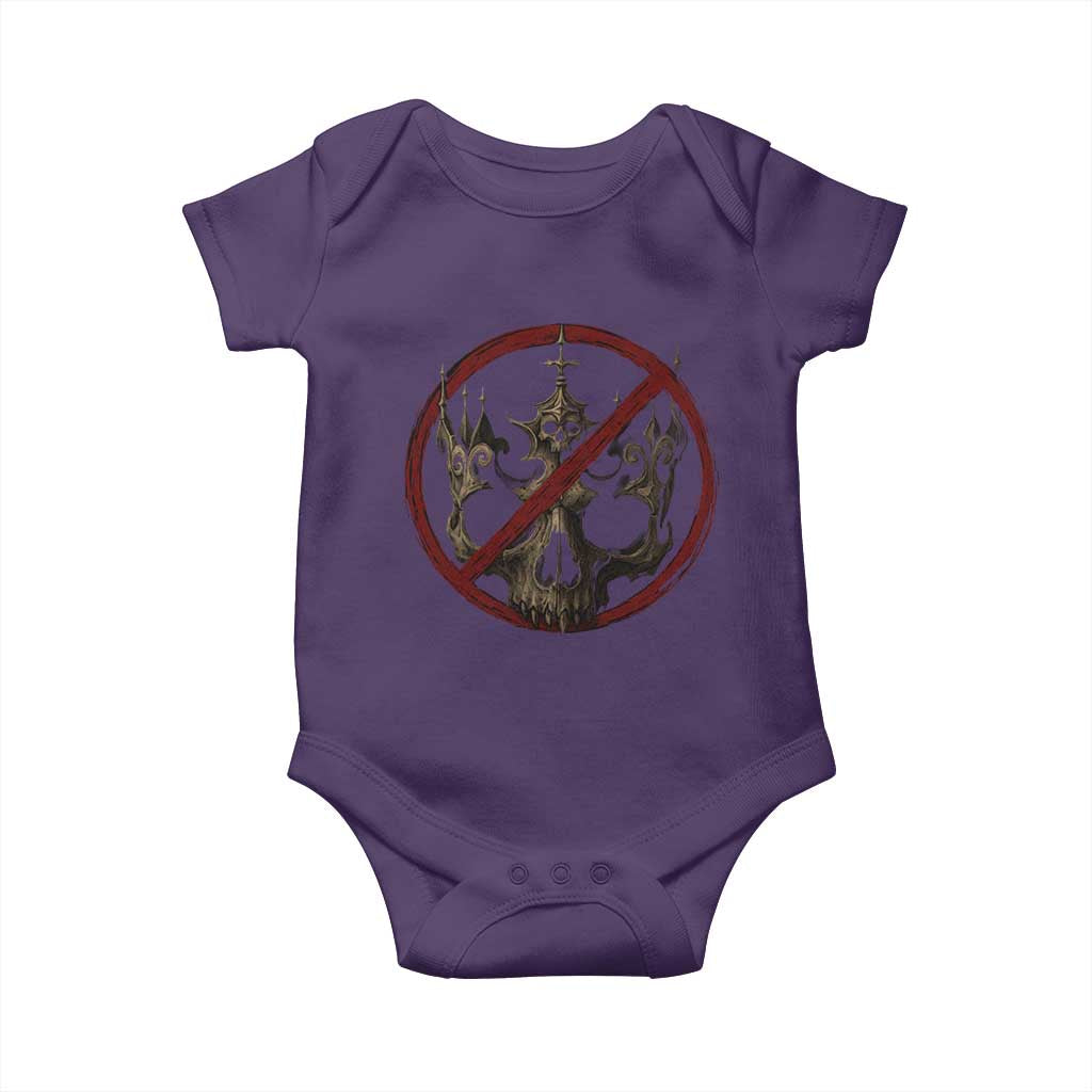 No Kings in America Baby Onesie Skull Crown Nope Kings TS10 Purple Print Your Wear