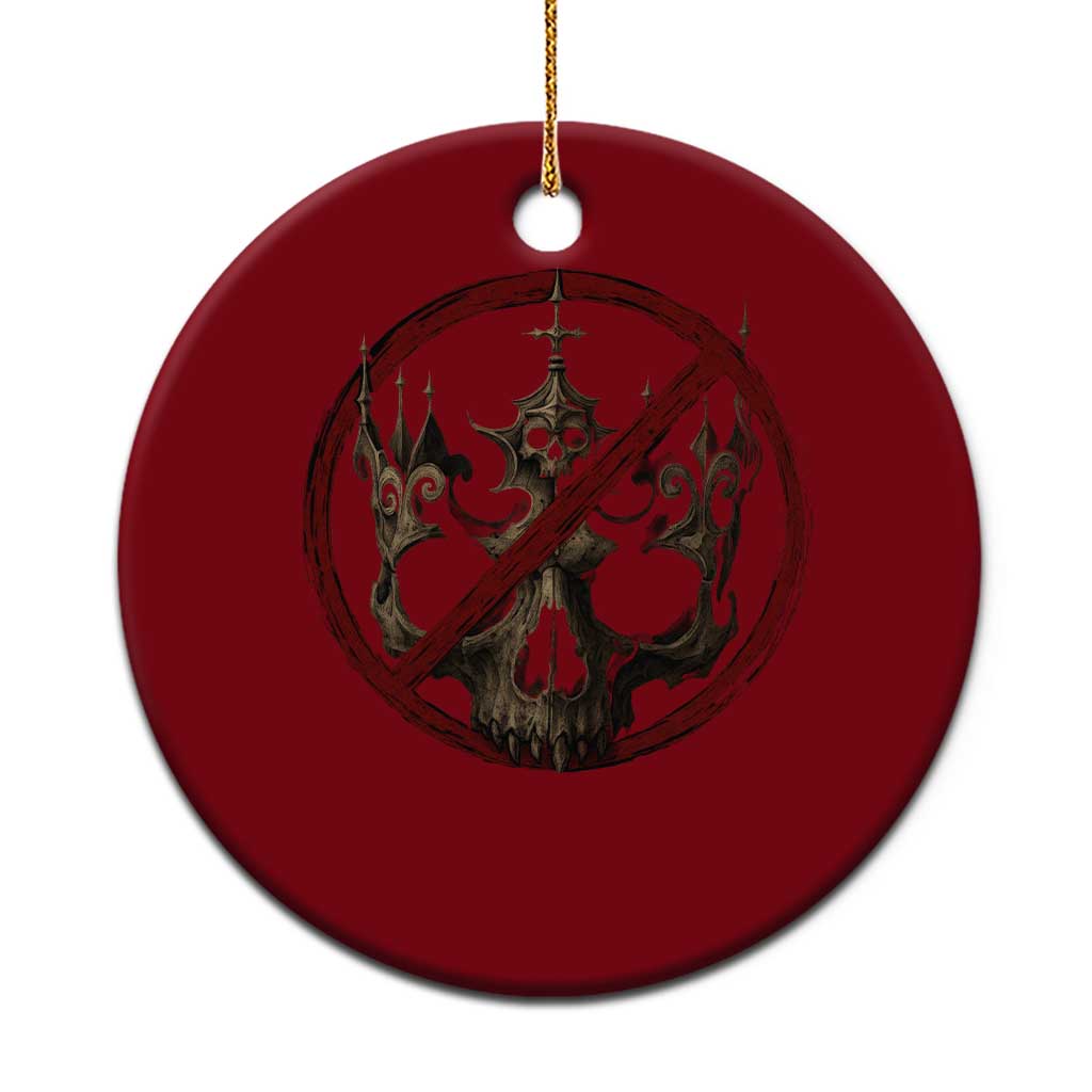 No Kings in America Ceramic Ornament Skull Crown Nope Kings - Print Your Wear