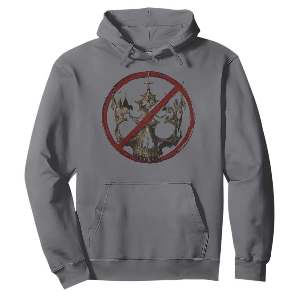 No Kings in America Hoodie Skull Crown Nope Kings TS10 Charcoal Print Your Wear