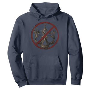 No Kings in America Hoodie Skull Crown Nope Kings TS10 Navy Print Your Wear