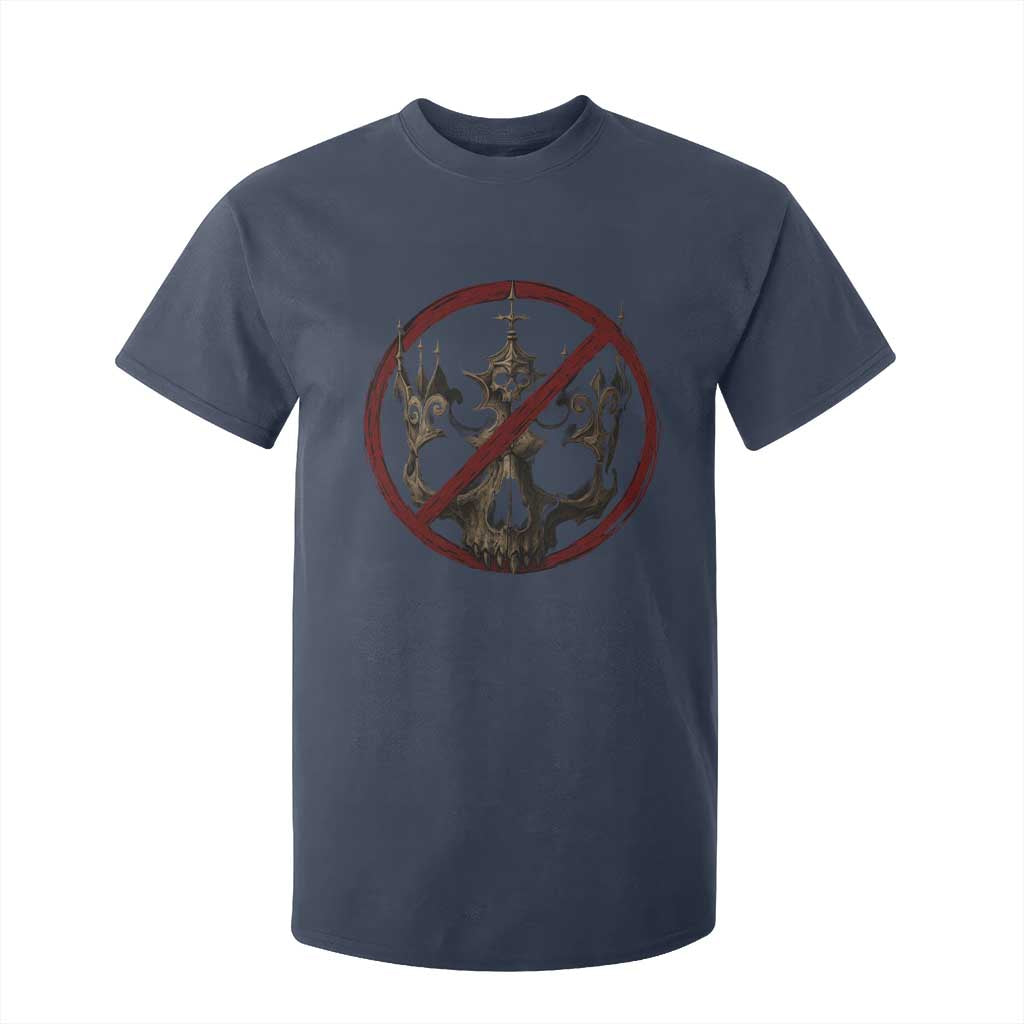 No Kings in America T Shirt For Kid Skull Crown Nope Kings TS10 Navy Print Your Wear