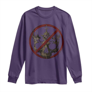 No Kings in America Long Sleeve Shirt Skull Crown Nope Kings TS10 Purple Print Your Wear