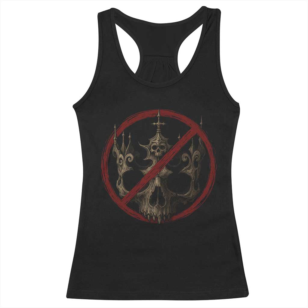 No Kings in America Racerback Tank Top Skull Crown Nope Kings TS10 Black Print Your Wear