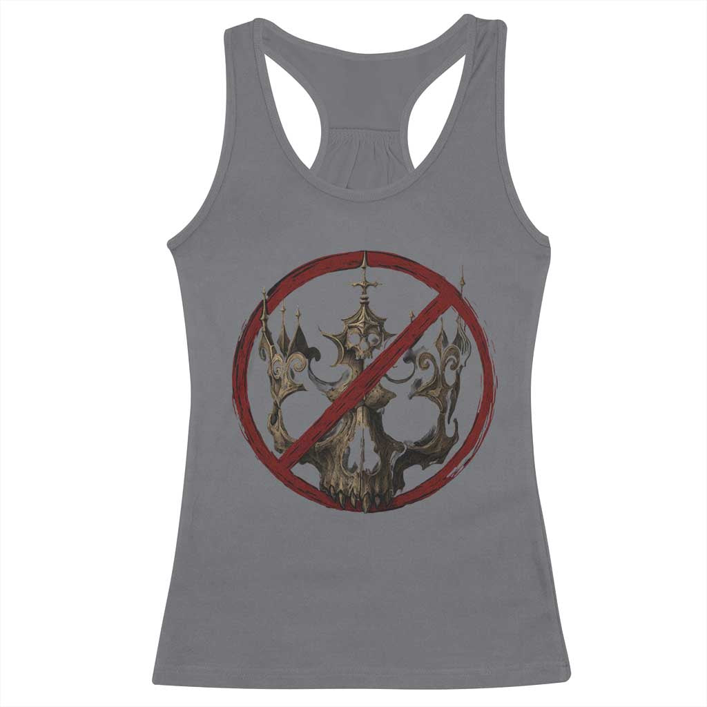 No Kings in America Racerback Tank Top Skull Crown Nope Kings TS10 Charcoal Print Your Wear