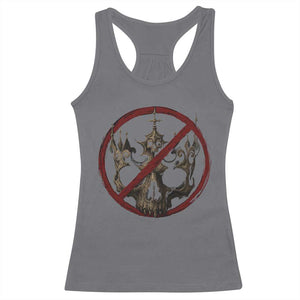 No Kings in America Racerback Tank Top Skull Crown Nope Kings TS10 Charcoal Print Your Wear