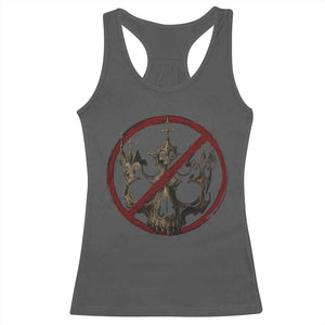 No Kings in America Racerback Tank Top Skull Crown Nope Kings TS10 Dark Heather Print Your Wear