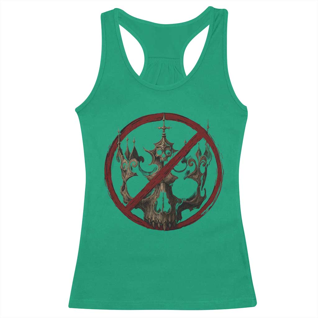 No Kings in America Racerback Tank Top Skull Crown Nope Kings TS10 Irish Green Print Your Wear