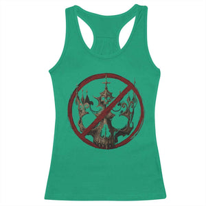 No Kings in America Racerback Tank Top Skull Crown Nope Kings TS10 Irish Green Print Your Wear