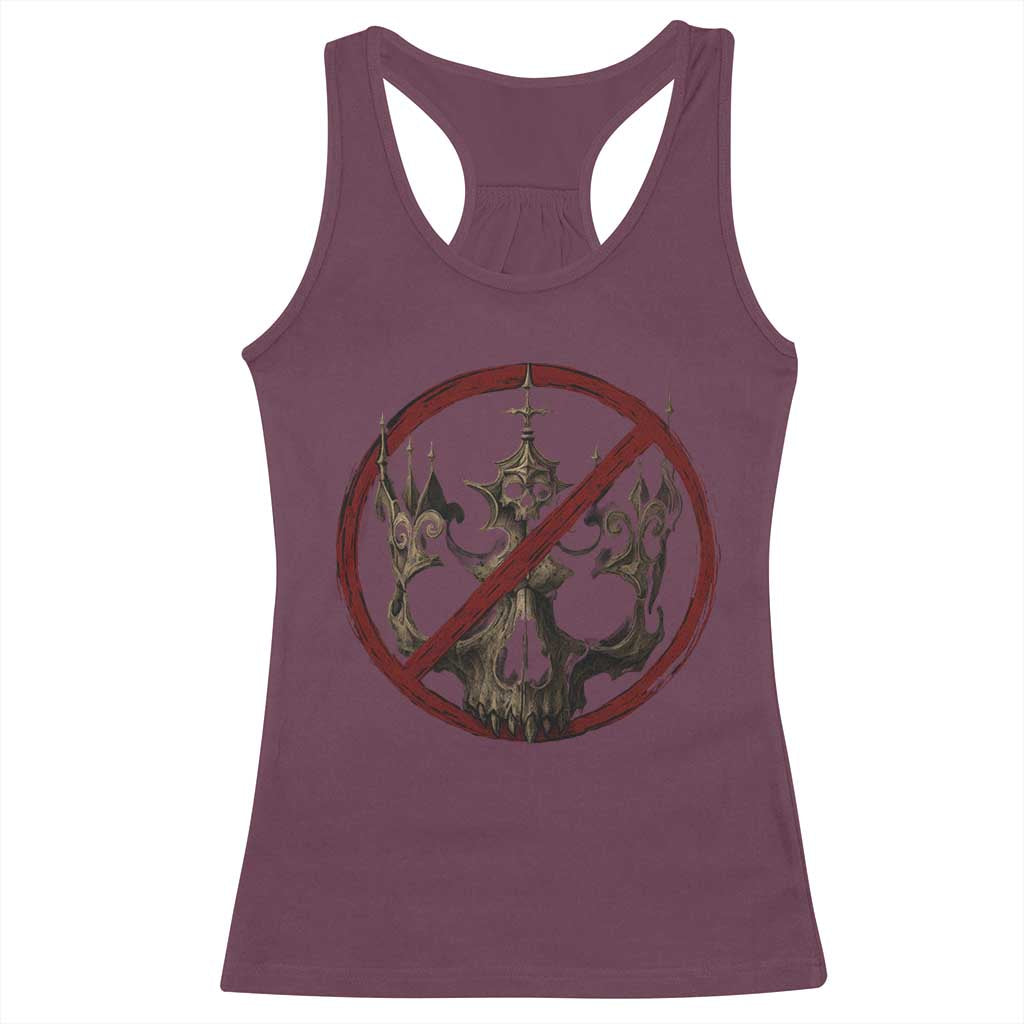 No Kings in America Racerback Tank Top Skull Crown Nope Kings TS10 Maroon Print Your Wear