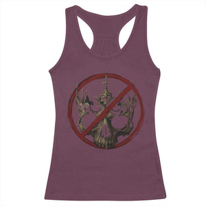 No Kings in America Racerback Tank Top Skull Crown Nope Kings TS10 Maroon Print Your Wear