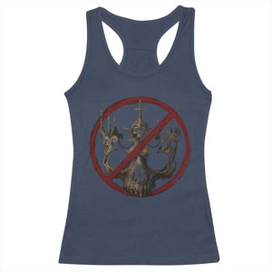 No Kings in America Racerback Tank Top Skull Crown Nope Kings TS10 Navy Print Your Wear