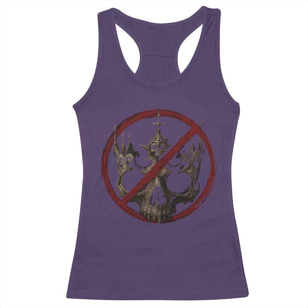 No Kings in America Racerback Tank Top Skull Crown Nope Kings TS10 Purple Print Your Wear