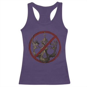 No Kings in America Racerback Tank Top Skull Crown Nope Kings TS10 Purple Print Your Wear