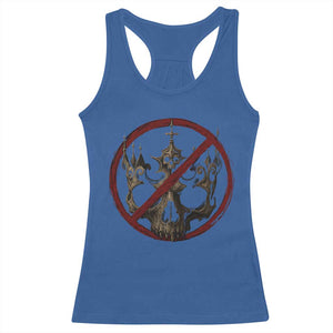 No Kings in America Racerback Tank Top Skull Crown Nope Kings TS10 Royal Blue Print Your Wear