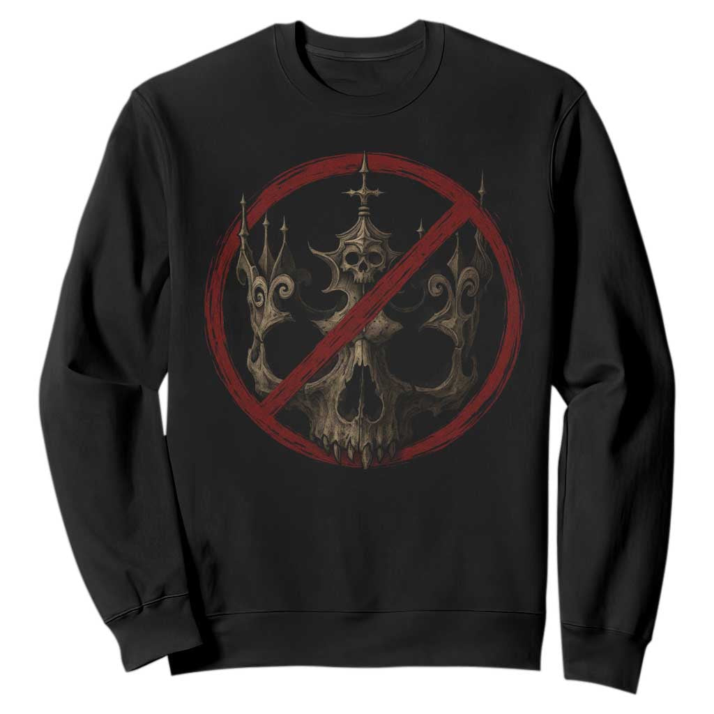 No Kings in America Sweatshirt Skull Crown Nope Kings TS10 Black Print Your Wear