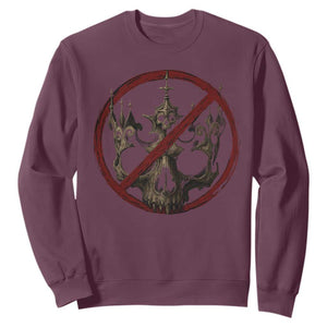 No Kings in America Sweatshirt Skull Crown Nope Kings TS10 Maroon Print Your Wear