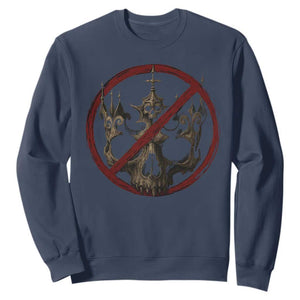 No Kings in America Sweatshirt Skull Crown Nope Kings TS10 Navy Print Your Wear