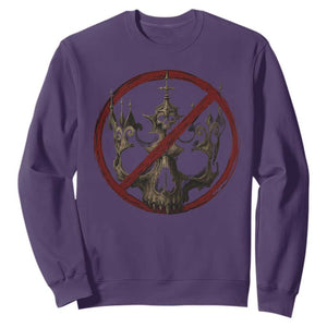 No Kings in America Sweatshirt Skull Crown Nope Kings TS10 Purple Print Your Wear