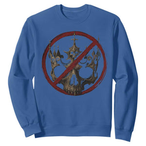 No Kings in America Sweatshirt Skull Crown Nope Kings TS10 Royal Blue Print Your Wear