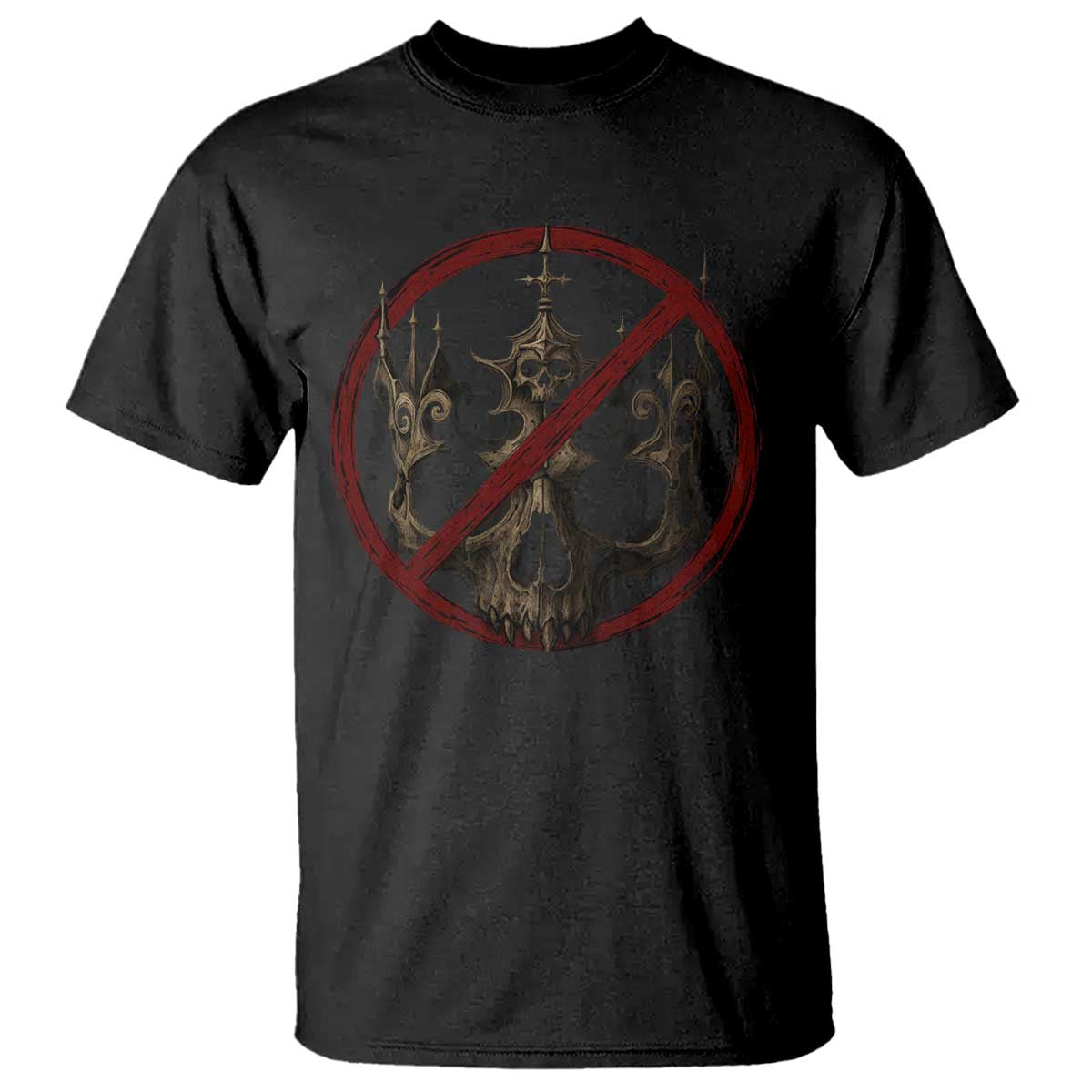 No Kings in America T Shirt Skull Crown Nope Kings TS10 Black Print Your Wear