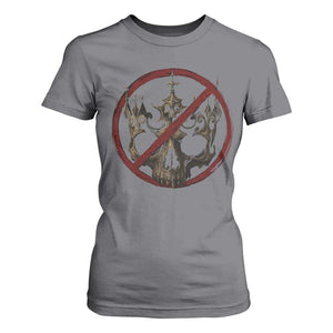 No Kings in America T Shirt For Women Skull Crown Nope Kings TS10 Charcoal Print Your Wear