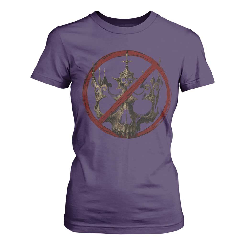No Kings in America T Shirt For Women Skull Crown Nope Kings TS10 Purple Print Your Wear