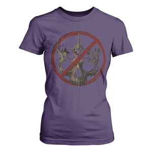 No Kings in America T Shirt For Women Skull Crown Nope Kings TS10 Purple Print Your Wear