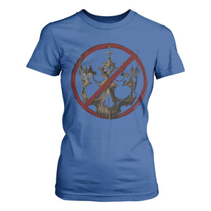 No Kings in America T Shirt For Women Skull Crown Nope Kings TS10 Royal Blue Print Your Wear