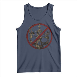 No Kings in America Tank Top Skull Crown Nope Kings TS10 Navy Print Your Wear