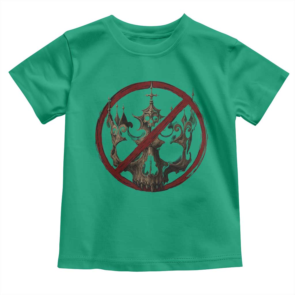 No Kings in America Toddler T Shirt Skull Crown Nope Kings TS10 Irish Green Print Your Wear