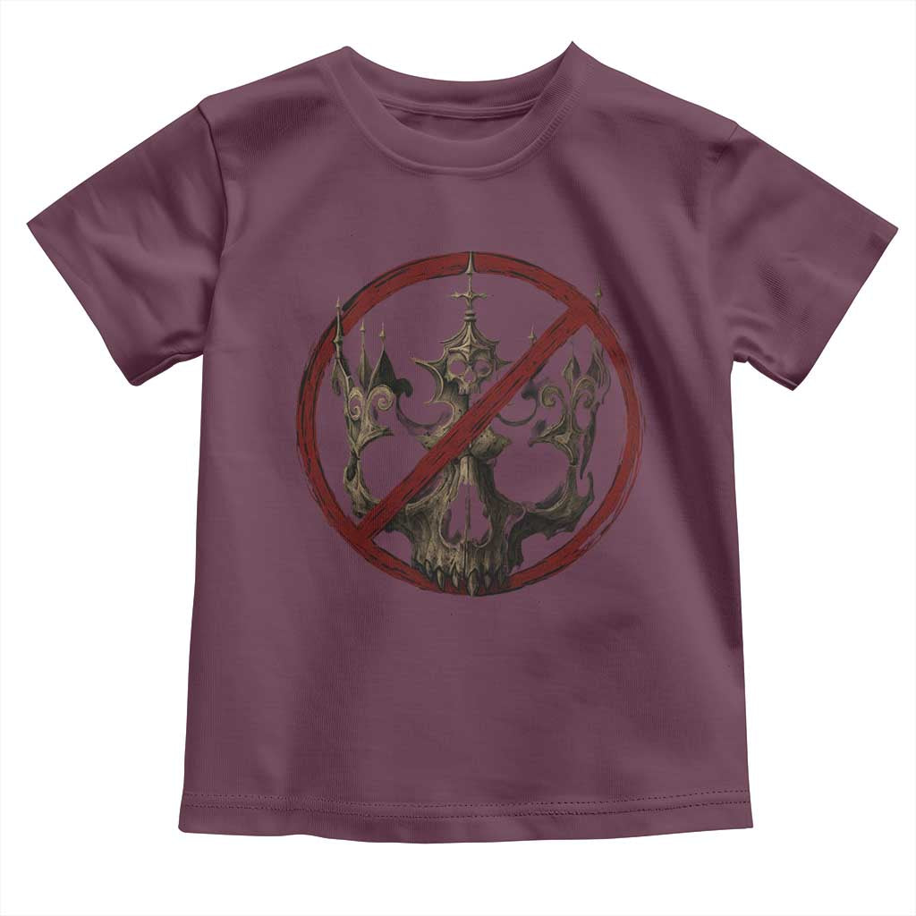 No Kings in America Toddler T Shirt Skull Crown Nope Kings TS10 Maroon Print Your Wear