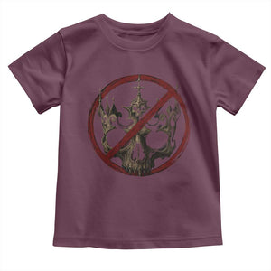 No Kings in America Toddler T Shirt Skull Crown Nope Kings TS10 Maroon Print Your Wear