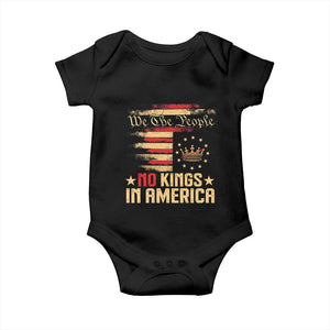 No Kings in America Baby Onesie Vintage Old American Flag Patriotic 1776 We The People TS10 Black Print Your Wear