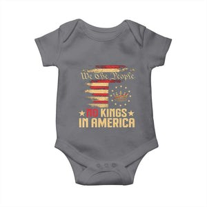 No Kings in America Baby Onesie Vintage Old American Flag Patriotic 1776 We The People TS10 Charcoal Print Your Wear