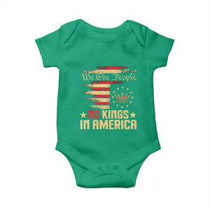 No Kings in America Baby Onesie Vintage Old American Flag Patriotic 1776 We The People TS10 Irish Green Print Your Wear