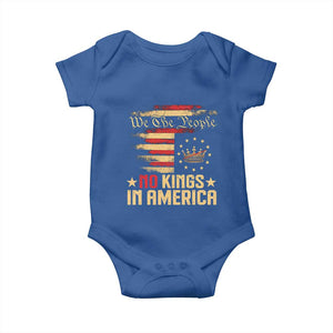 No Kings in America Baby Onesie Vintage Old American Flag Patriotic 1776 We The People TS10 Royal Blue Print Your Wear
