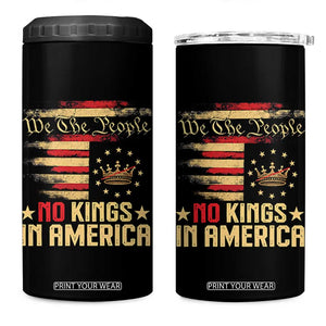 No Kings in America 4 in 1 Can Cooler Tumbler Vintage Old American Flag Patriotic 1776 We The People TS10 One Size: 16 oz Black Print Your Wear