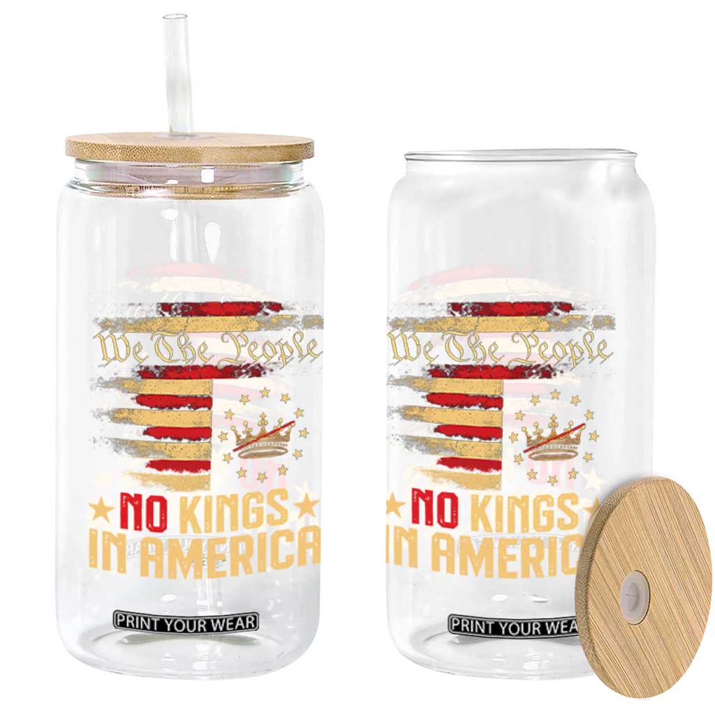 No Kings in America Glass Can Vintage Old American Flag Patriotic 1776 We The People TS10 Print Your Wear