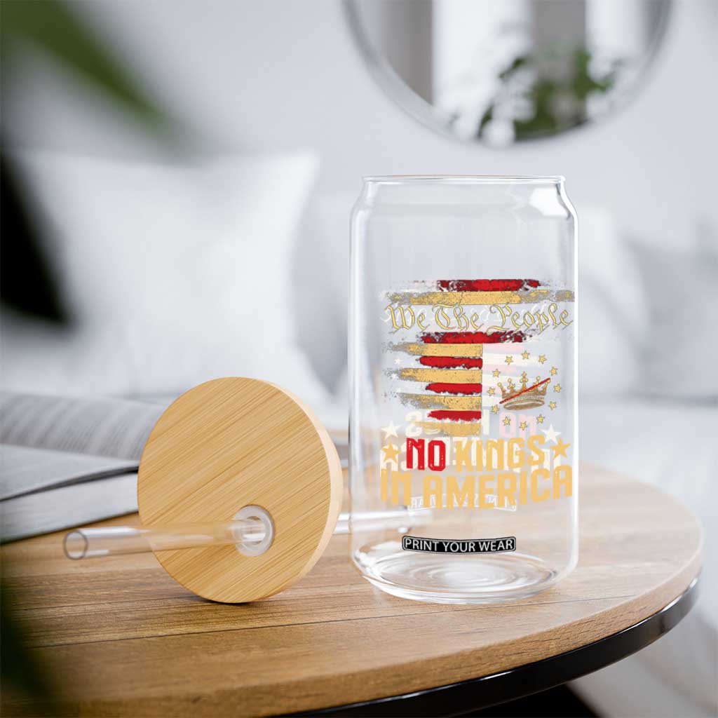 No Kings in America Glass Can Vintage Old American Flag Patriotic 1776 We The People TS10 Print Your Wear