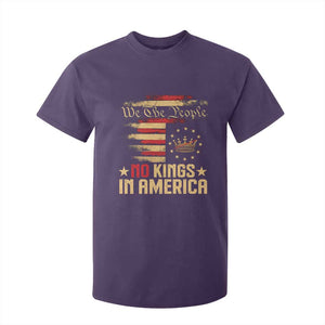 No Kings in America T Shirt For Kid Vintage Old American Flag Patriotic 1776 We The People TS10 Purple Print Your Wear