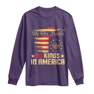 No Kings in America Long Sleeve Shirt Vintage Old American Flag Patriotic 1776 We The People TS10 Purple Print Your Wear