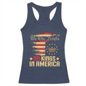 No Kings in America Racerback Tank Top Vintage Old American Flag Patriotic 1776 We The People TS10 Navy Print Your Wear