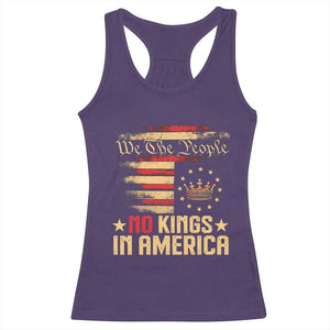 No Kings in America Racerback Tank Top Vintage Old American Flag Patriotic 1776 We The People TS10 Purple Print Your Wear