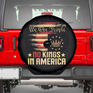 No Kings in America Spare Tire Cover Vintage Old American Flag Patriotic 1776 We The People TS10 Black Print Your Wear
