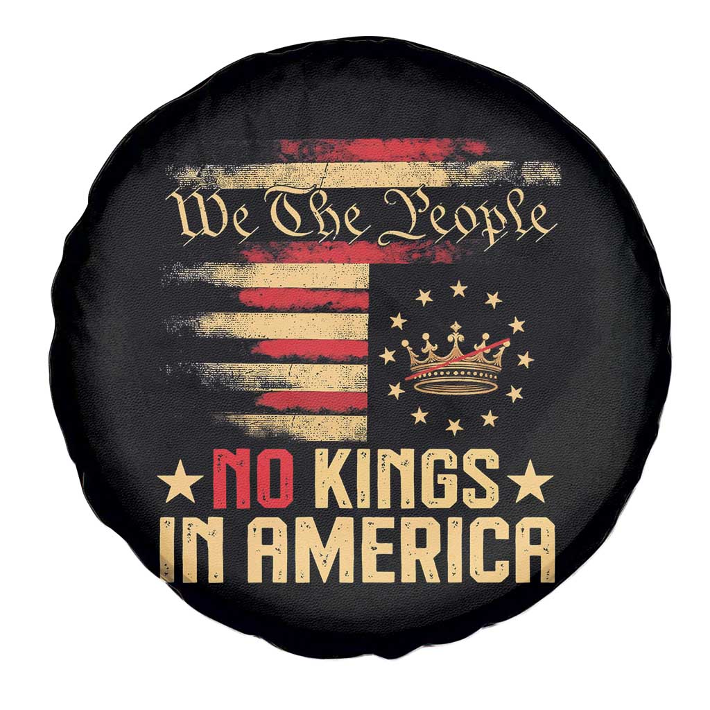 No Kings in America Spare Tire Cover Vintage Old American Flag Patriotic 1776 We The People TS10 Print Your Wear