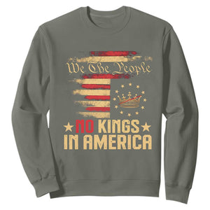 No Kings in America Sweatshirt Vintage Old American Flag Patriotic 1776 We The People TS10 Military Green Print Your Wear