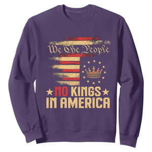 No Kings in America Sweatshirt Vintage Old American Flag Patriotic 1776 We The People TS10 Purple Print Your Wear