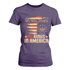 No Kings in America T Shirt For Women Vintage Old American Flag Patriotic 1776 We The People TS10 Purple Print Your Wear
