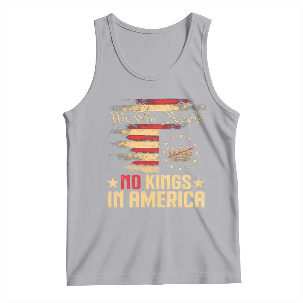 No Kings in America Tank Top Vintage Old American Flag Patriotic 1776 We The People TS10 Athletic Heather Print Your Wear